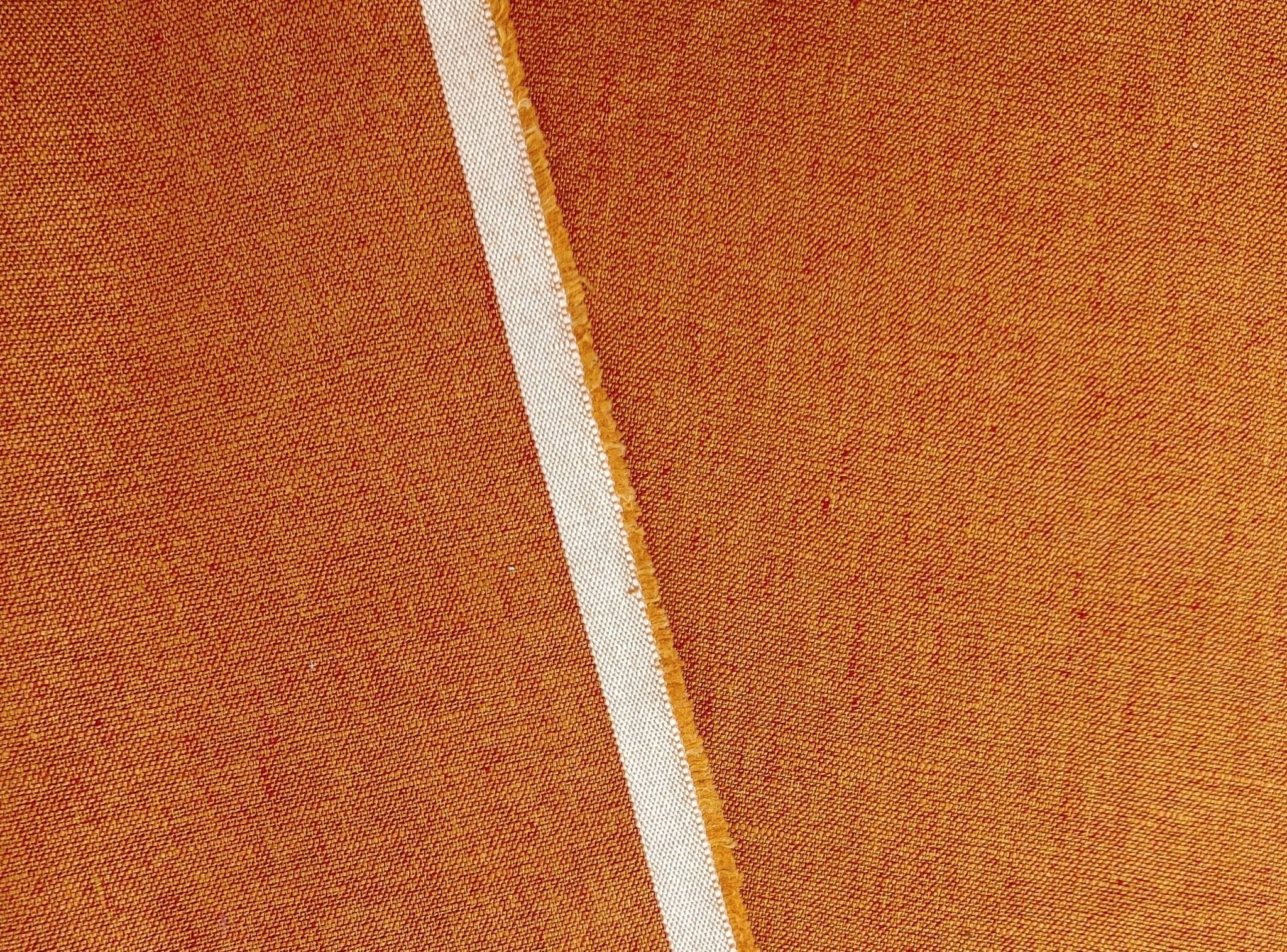 100% Linen Chambray Fabric in Heavyweight Orange Hue 7849 - The Linen Lab - Orange