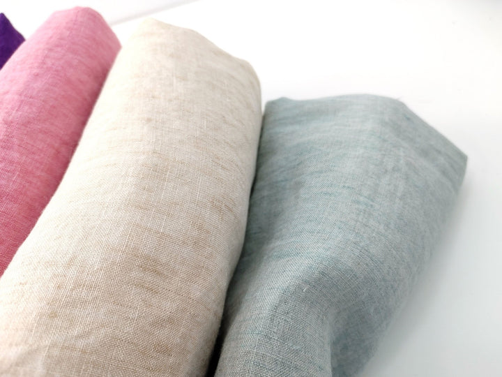 100% Linen Crispy Fabric 21s Vintage Chambray New Colorways for 2024 - The Linen Lab - Beige(light)