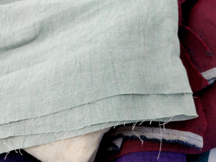 100% Linen Crispy Fabric 21s Vintage Chambray New Colorways for 2024 - The Linen Lab - Mint(light)