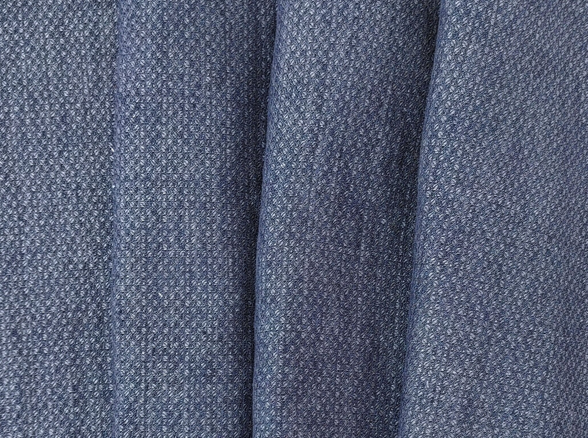 100% Linen Double Face Heavyweight Fabric with Coffee Bean Shape 3996 - The Linen Lab - Navy