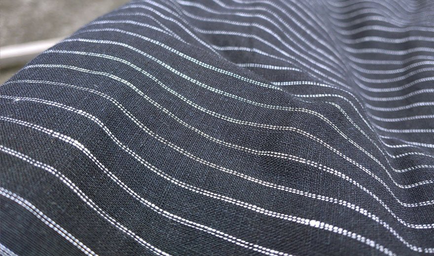 100% Linen Fabric 2-Pin Stripe Light Weight 6253 6254 - The Linen Lab - Brown 6254