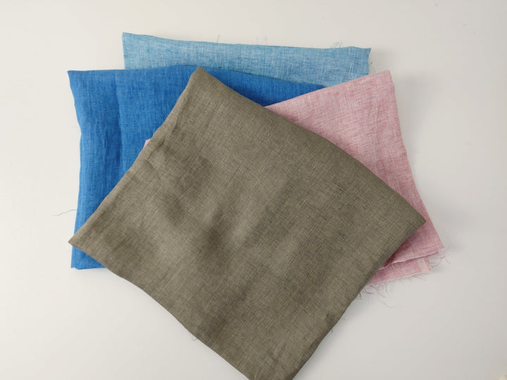 100% Linen Fabric 21s Vintage Chambray New Colorways for 2024 - The Linen Lab - Blue(light)