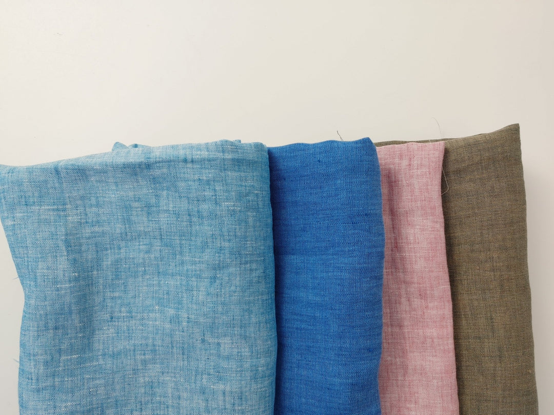 100% Linen Fabric 21s Vintage Chambray New Colorways for 2024 - The Linen Lab - Blue(light)