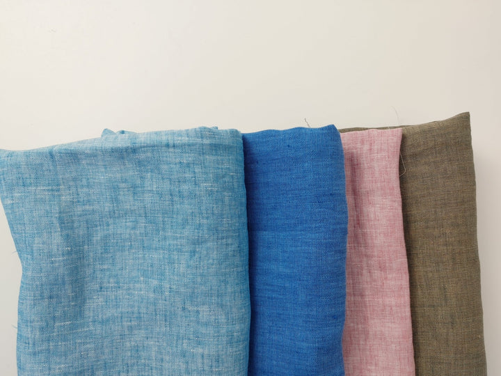 100% Linen Fabric 21s Vintage Chambray New Colorways for 2024 - The Linen Lab - Blue(light)