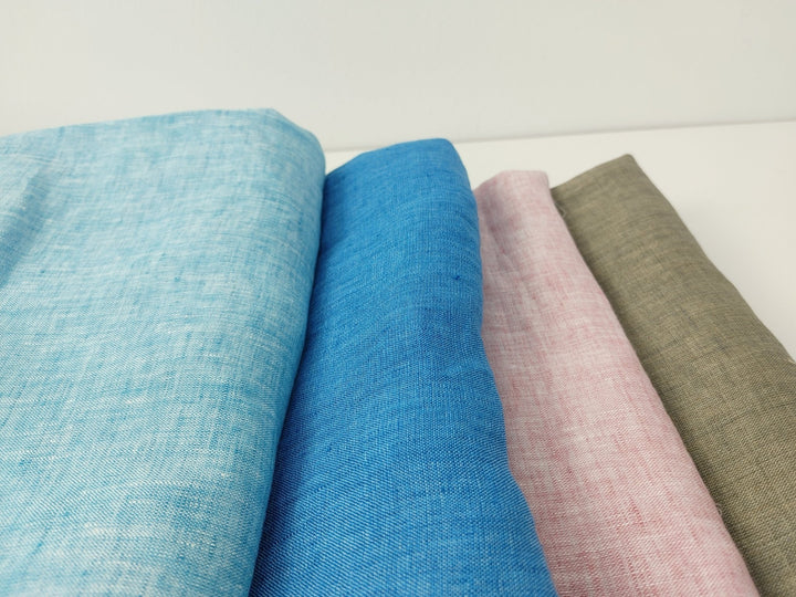 100% Linen Fabric 21s Vintage Chambray New Colorways for 2024 - The Linen Lab - Blue(light)