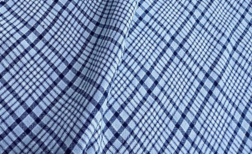100% Linen Fabric Heavy Weight Plaid 6124 6125 - The Linen Lab - Grey 6125