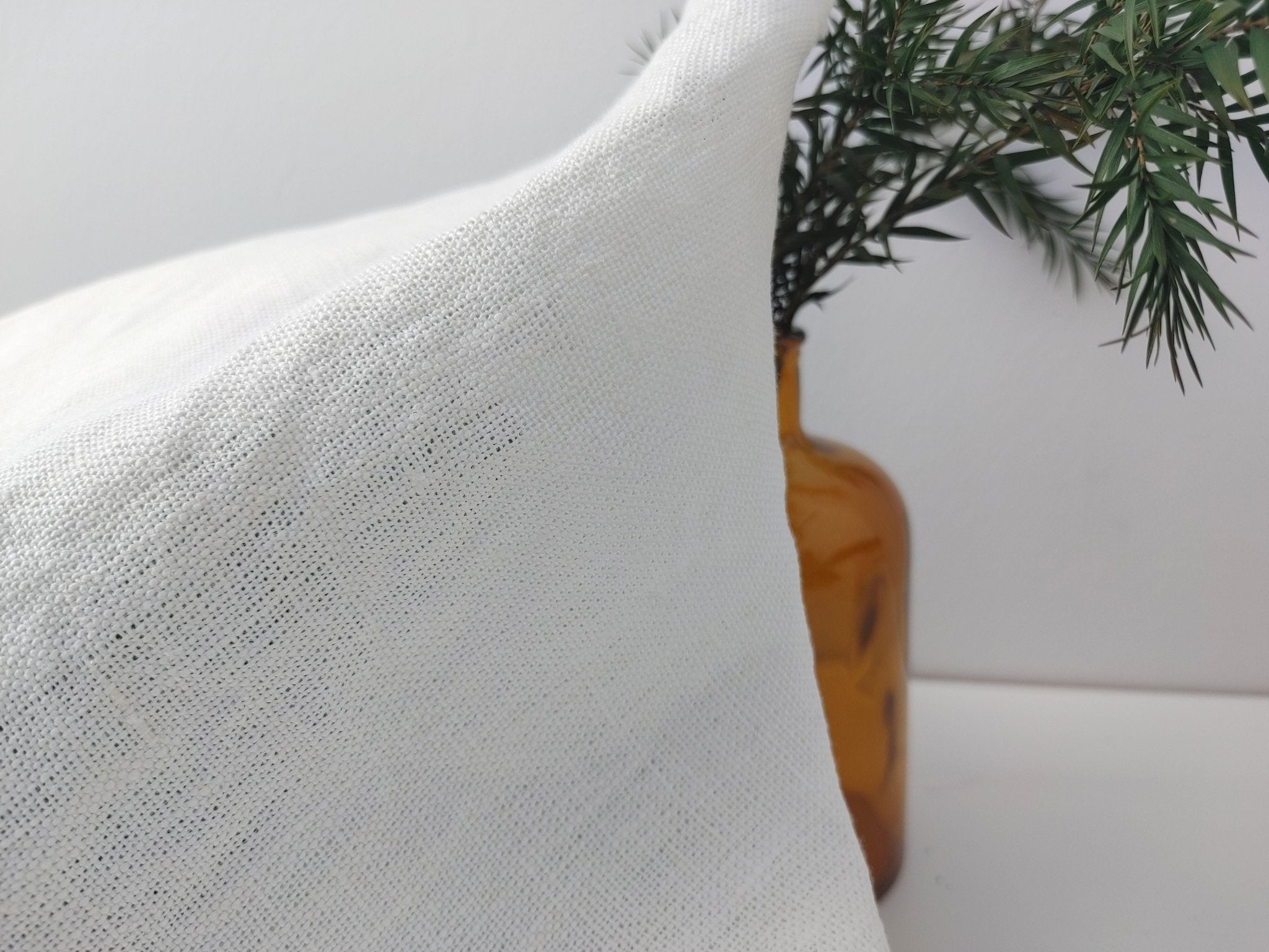 100% Linen Fabric Heavy Weight Solid Color 7664 7683 - The Linen Lab - White