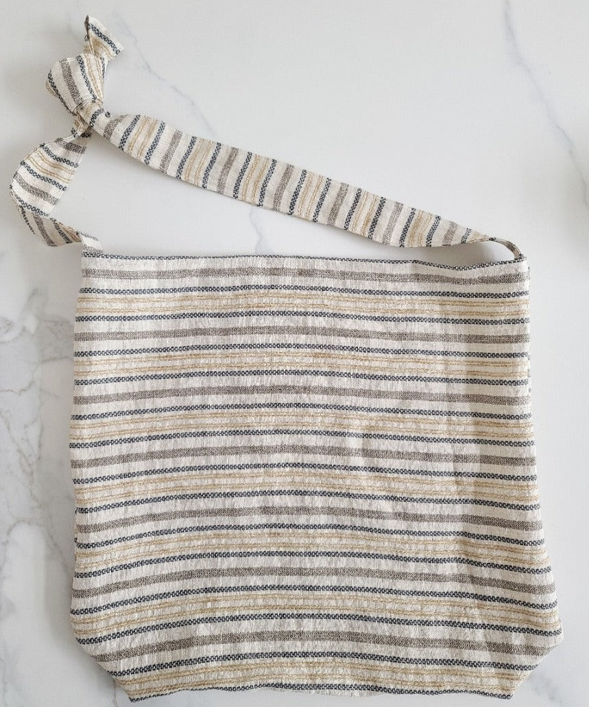 100% Linen Fabric Jacquard Stripe (6151 6206) - The Linen Lab - Beige