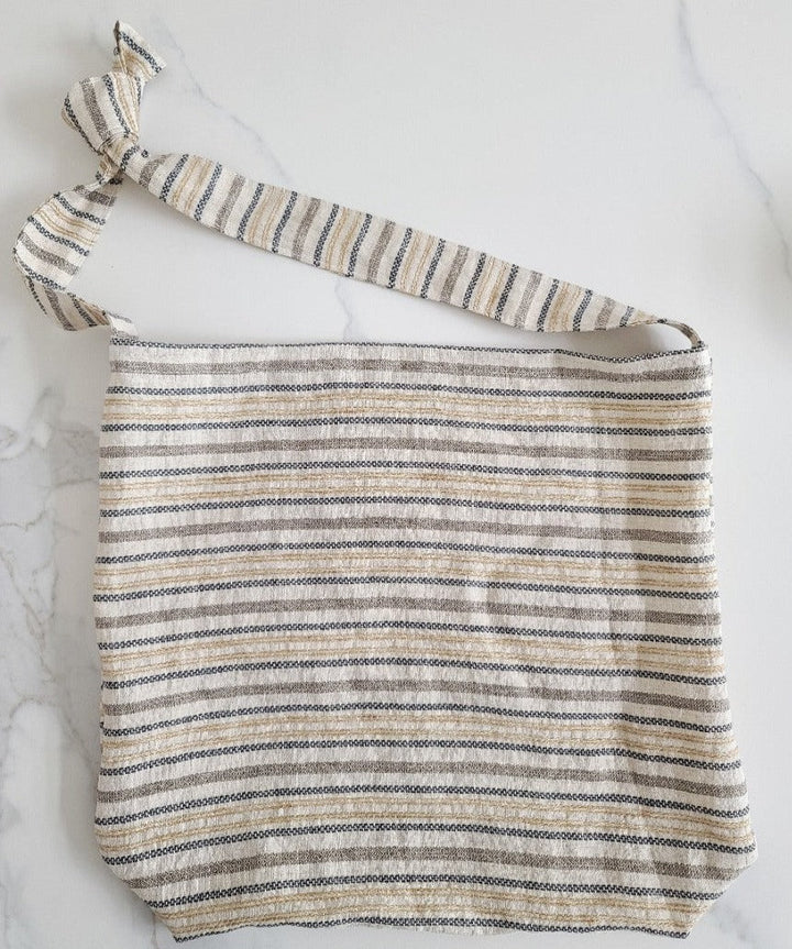 100% Linen Fabric Jacquard Stripe (6151 6206) - The Linen Lab - Beige