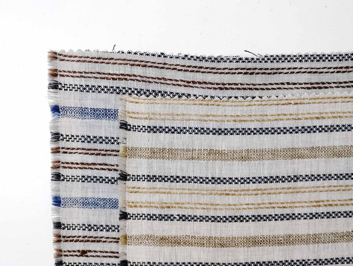 100% Linen Fabric Jacquard Stripe 6151 6206 - The Linen Lab - Grey