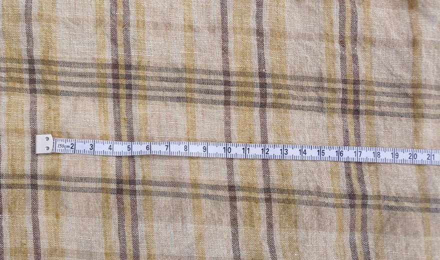 100% Linen Fabric Madras Plaid Light Weight (7022 7023 7024 6709 6710) - The Linen Lab - Mustard
