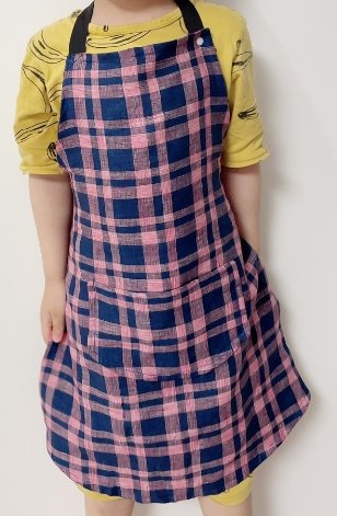 100% Linen Fabric Navy Red Plaid (6275) - The Linen Lab - Navy & Red