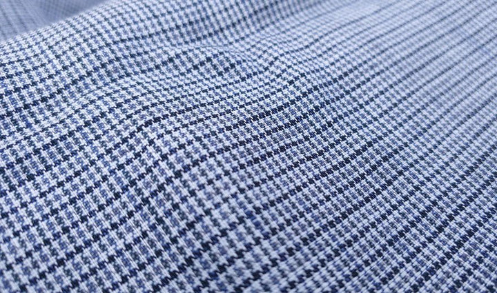 100% Linen Fabric small starcheck light weight - The Linen Lab - 7028 grey blue black