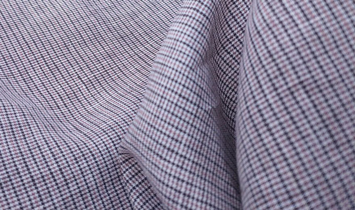 100% Linen Fabric small starcheck light weight  - The Linen Lab - 6746 pink brown
