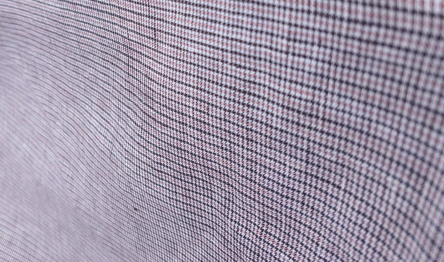 100% Linen Fabric small starcheck light weight - The Linen Lab - 6746 pink brown