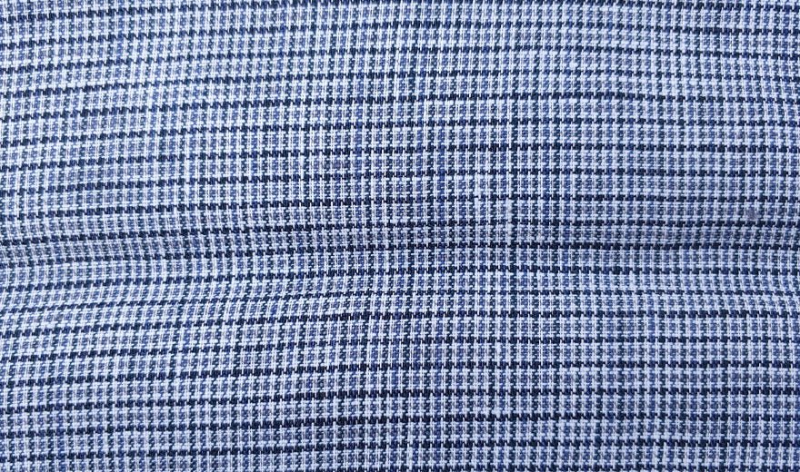 100% Linen Fabric small starcheck light weight - The Linen Lab - 7028 grey blue black