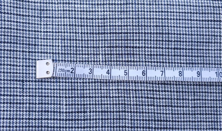 100% Linen Fabric small starcheck light weight - The Linen Lab - 7029 red blue brown