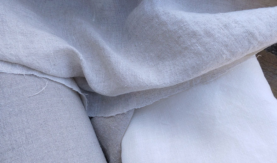 100% Linen Fabric Soft Touch Medium-Heavy Weight 9S 4900 6147 6019 - The Linen Lab - Ivory 4900