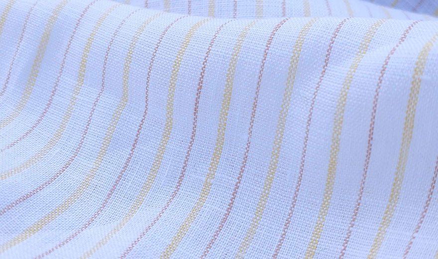 100% Linen Fabric Stripe Collections Light Weight (4708 6273 5997 4575 6258 6157) - The Linen Lab - Yellow 4575