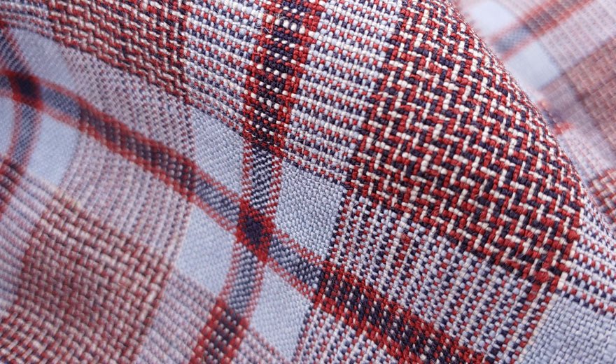 100% Linen Fabric Tartan Check 9s Medium-Heavy Weight 6318 6479 - The Linen Lab - Red 6318