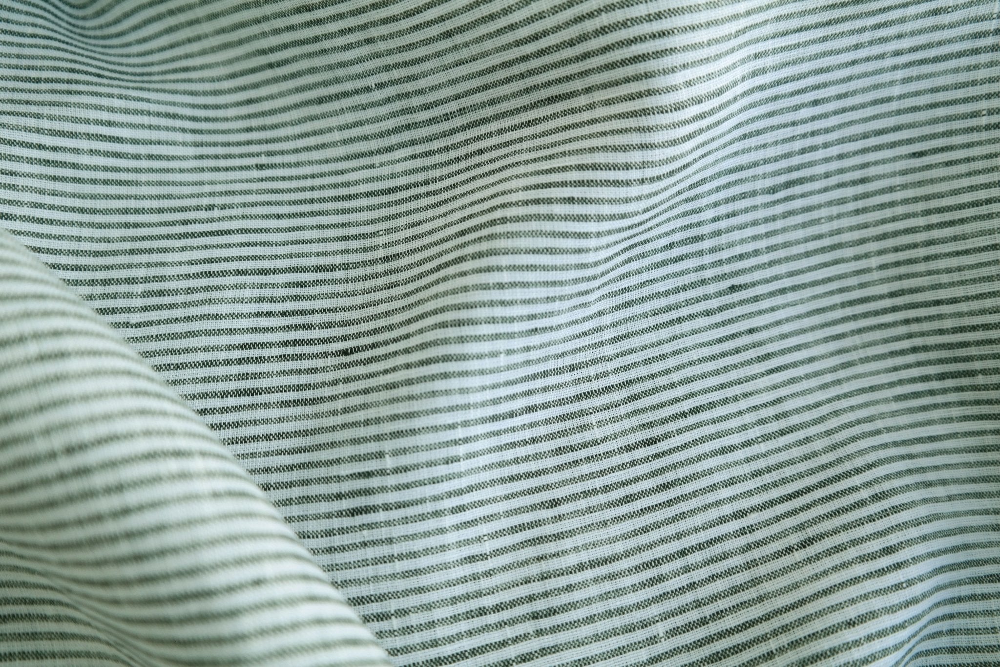 100% Linen Fabric Thin Stripe Collections Light Weight 4768 6939 6280 6279 - The Linen Lab - Khaki 6939