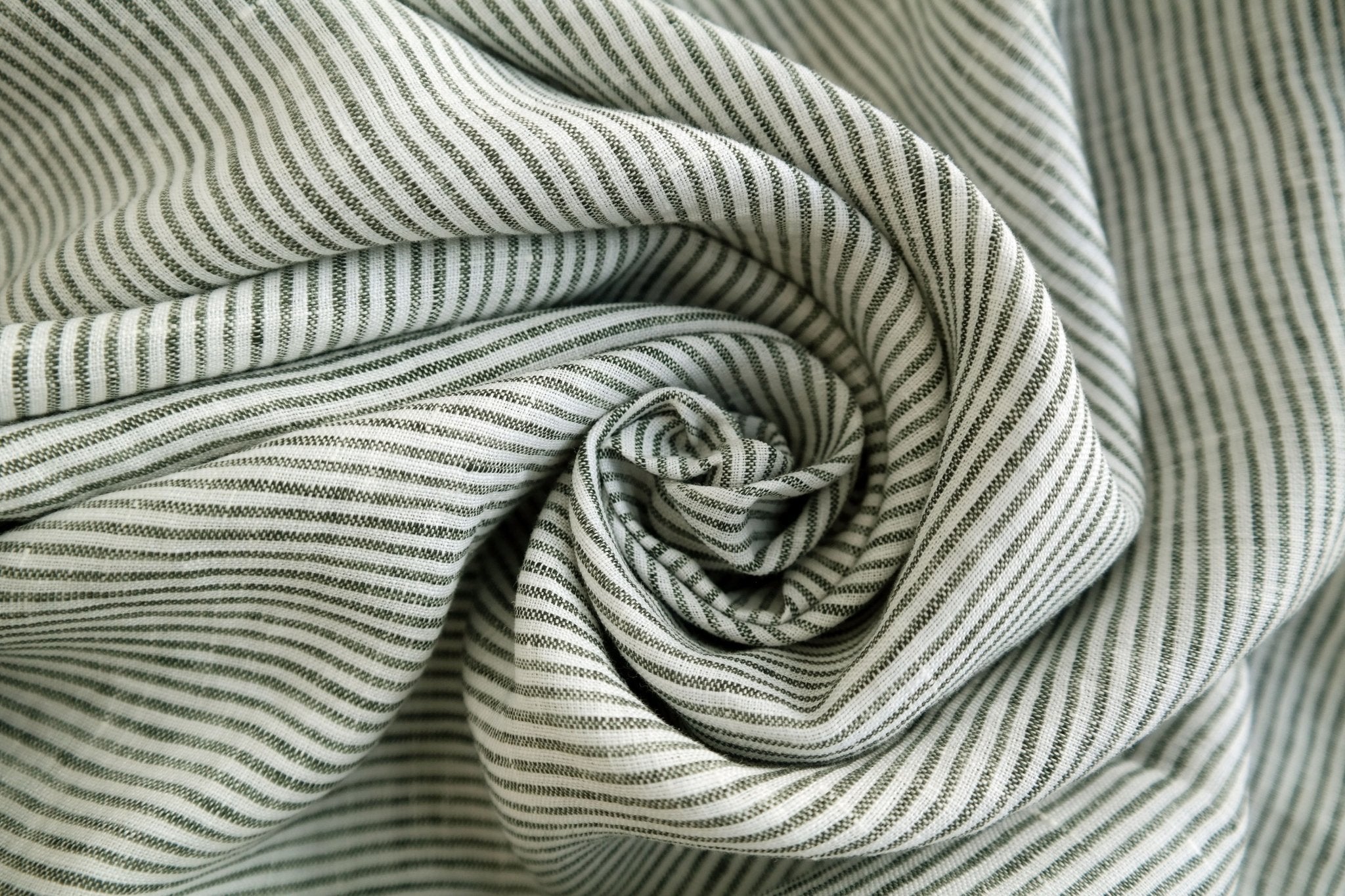 100% Linen Fabric Thin Stripe Collections Light Weight 4768 6939 6280 6279 - The Linen Lab - Grey 4768
