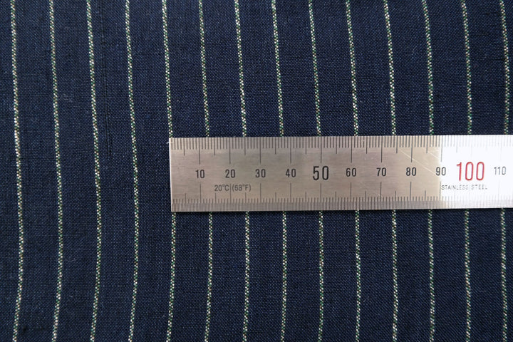 100% Linen Fabric with Multi-Color Pin Stripe 7089 7090 - The Linen Lab - Beige 7089