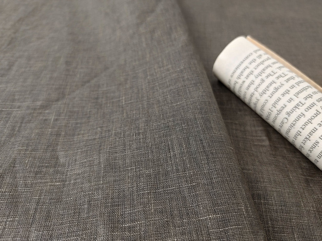 100% Linen Fabric with Pigment Coating 3586 3587 - The Linen Lab - Brown