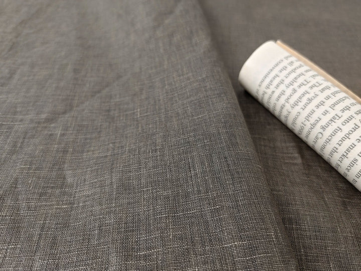 100% Linen Fabric with Pigment Coating 3586 3587 - The Linen Lab - Brown