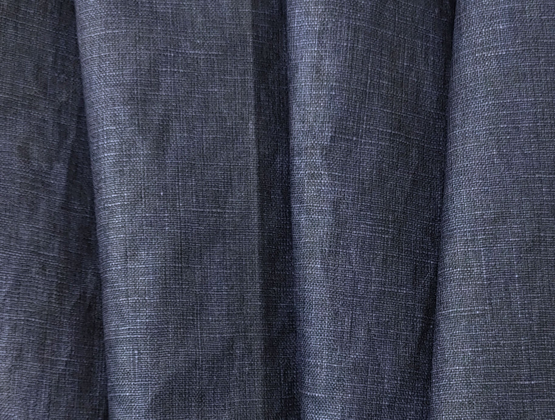 100% Linen Fabric with Pigment Coating 3586 3587 - The Linen Lab - Navy