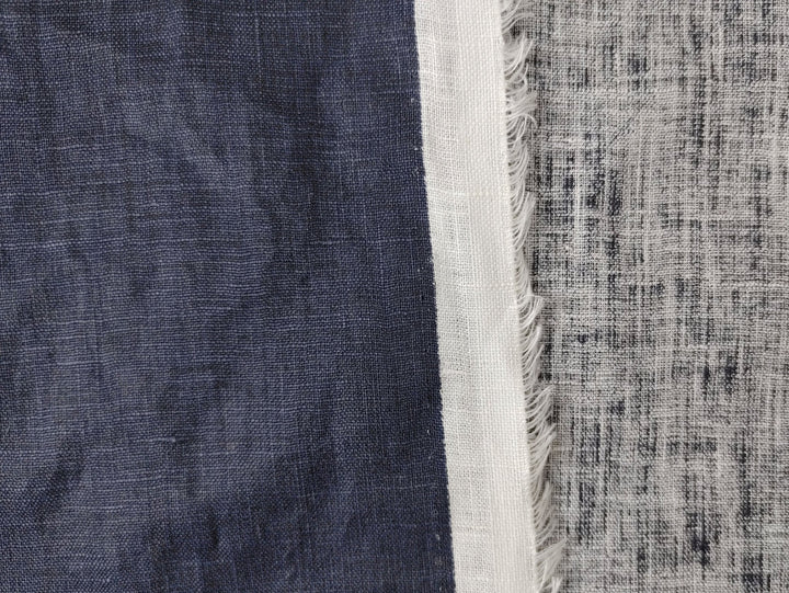 100% Linen Fabric with Pigment Coating 3586 3587 - The Linen Lab - Navy