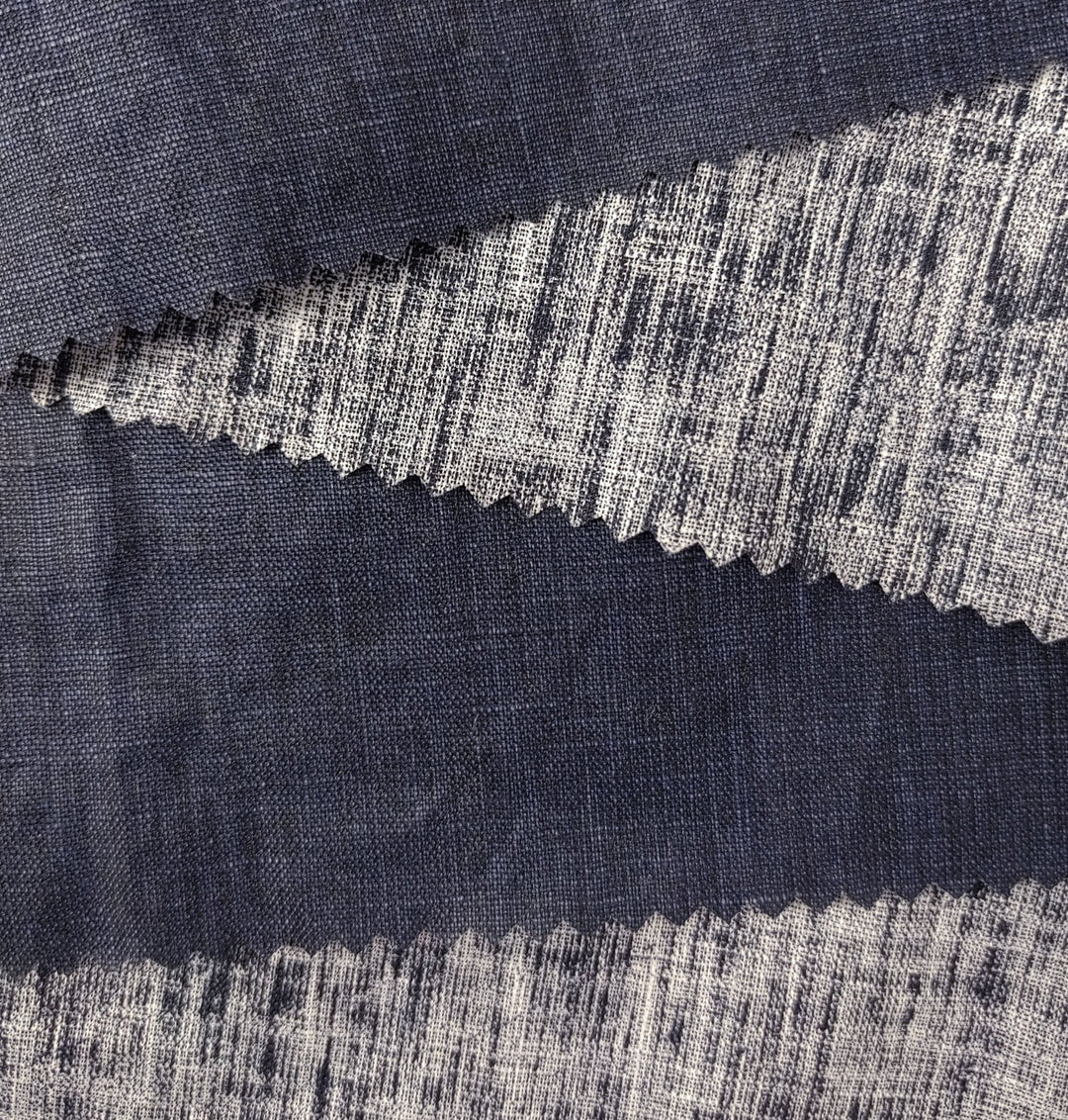 100% Linen Fabric with Pigment Coating 3586 3587 - The Linen Lab - Navy