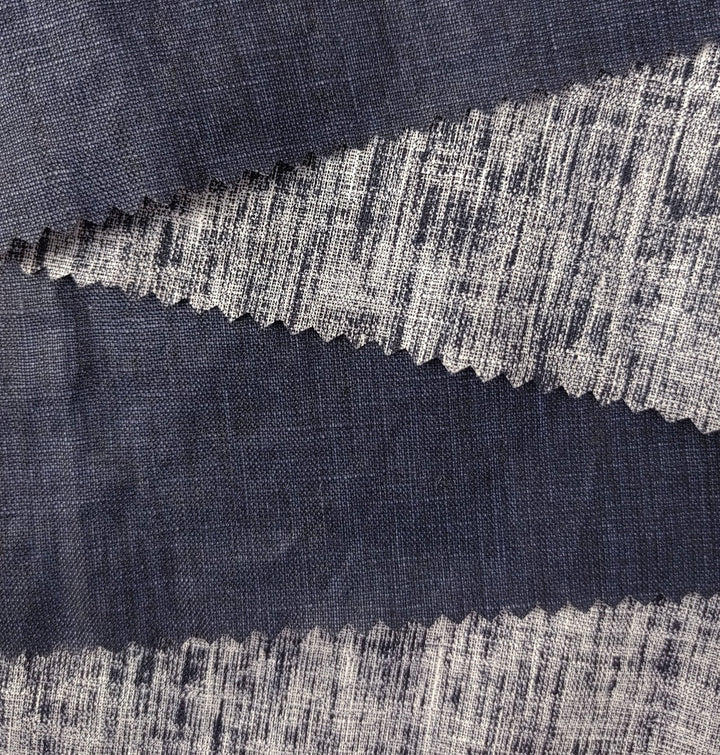 100% Linen Fabric with Pigment Coating 3586 3587 - The Linen Lab - Navy