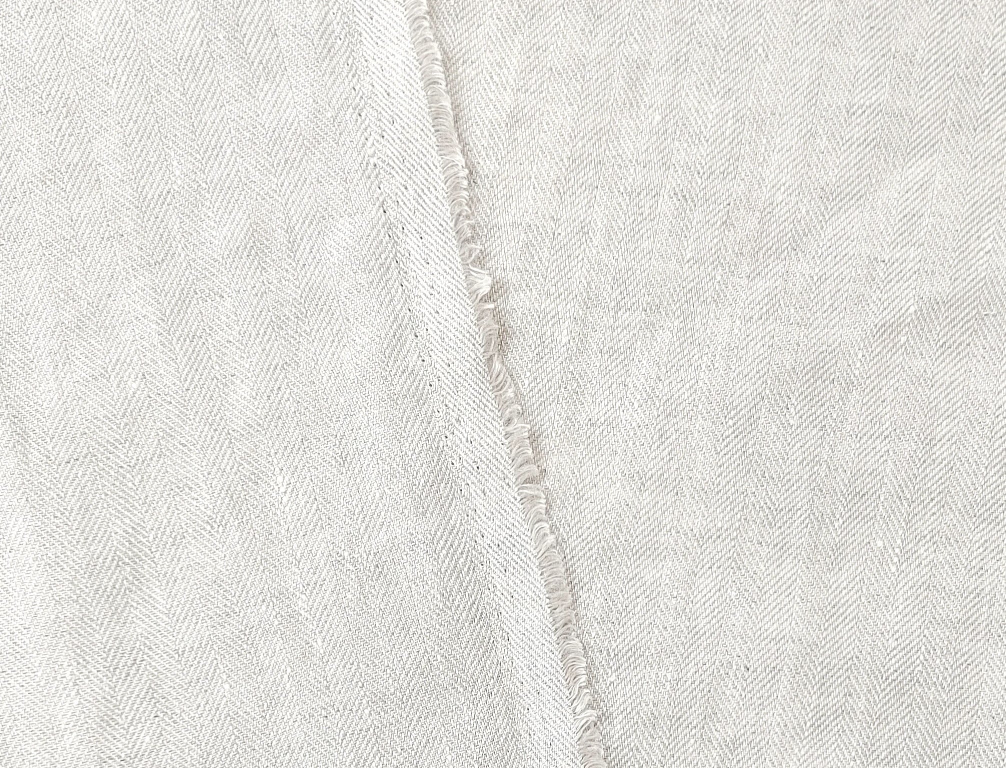 100% Linen Herringbone Twill HBT Fabric medium weight chambray 7313 7314 7727 7529 - The Linen Lab - Khaki