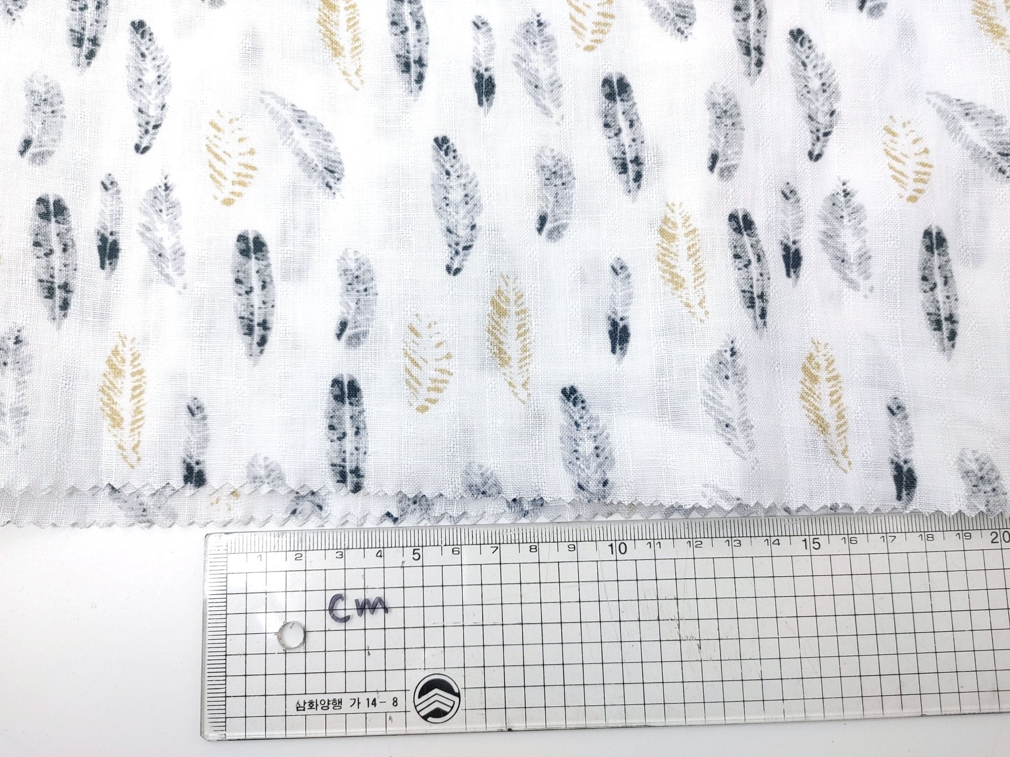 100% Linen Leaf Print Fabric Light Weight 7326 - The Linen Lab - Multi