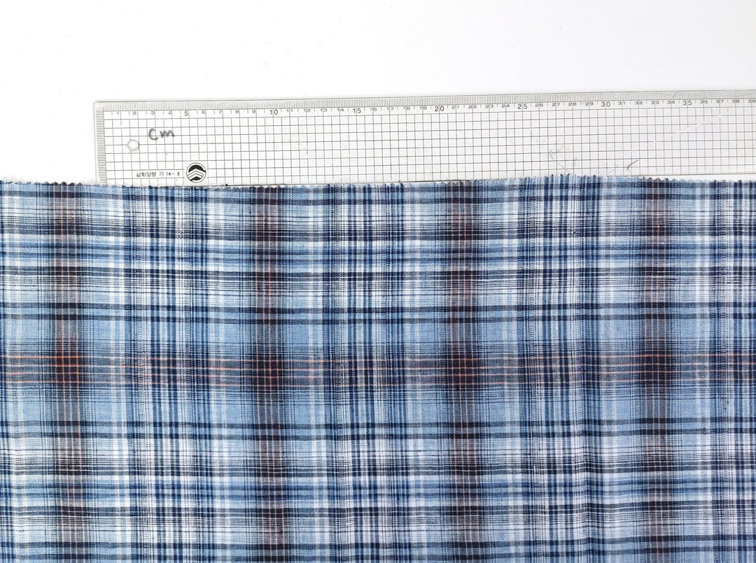 100% Linen Light Weight Madras Plaid Fabric 7608 7609 - The Linen Lab - Pink