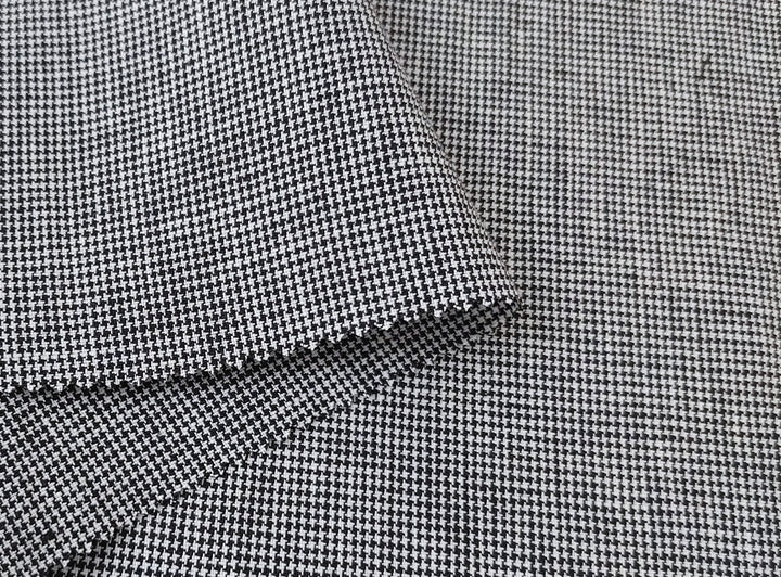 100% Linen, Medium Weight, Classic Black and White Mini Gingham Check 6825 - The Linen Lab - Gray(Dark)