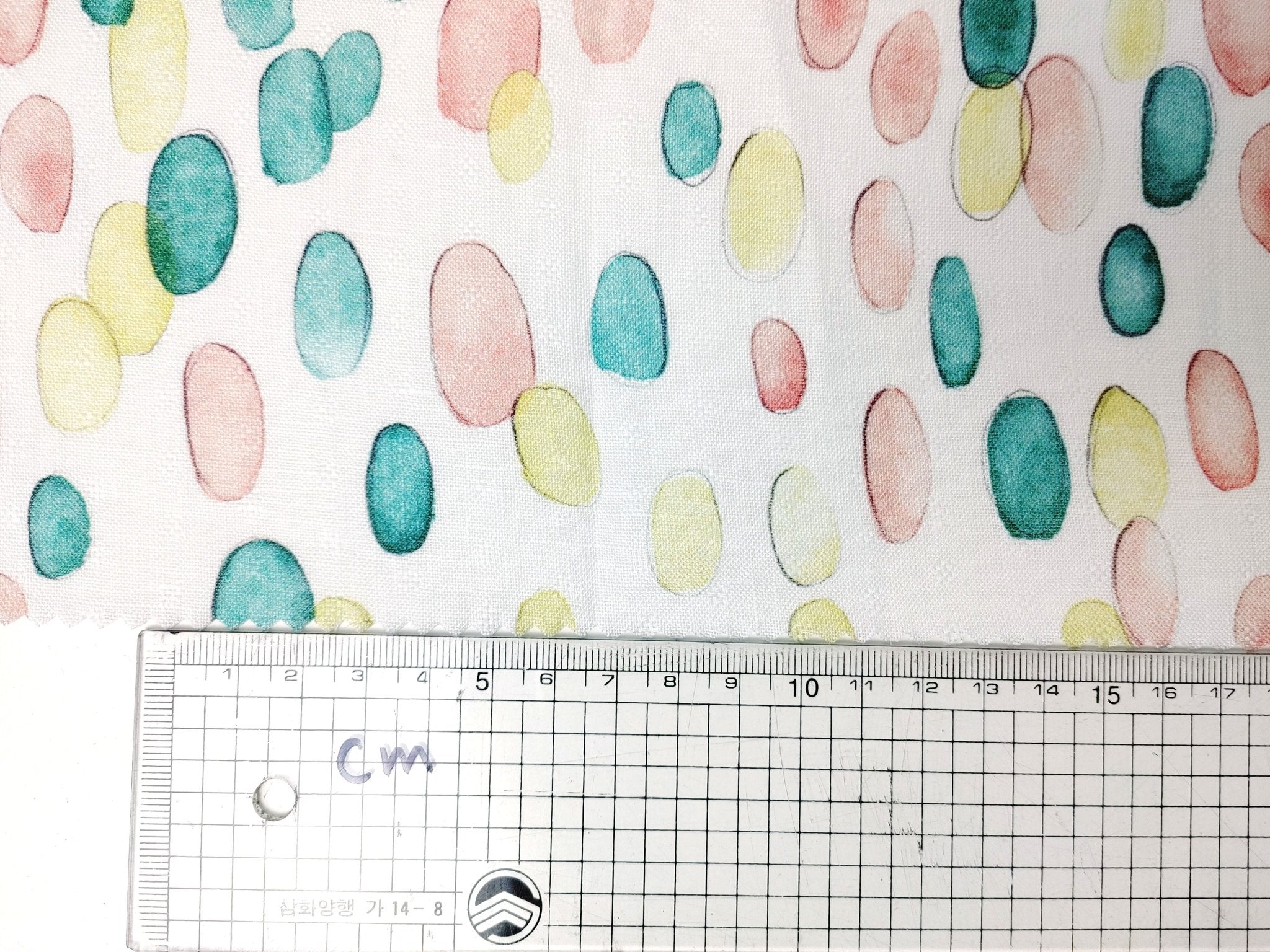100% Linen Oval Print Fabric Light Weight 7684 - The Linen Lab - Multi