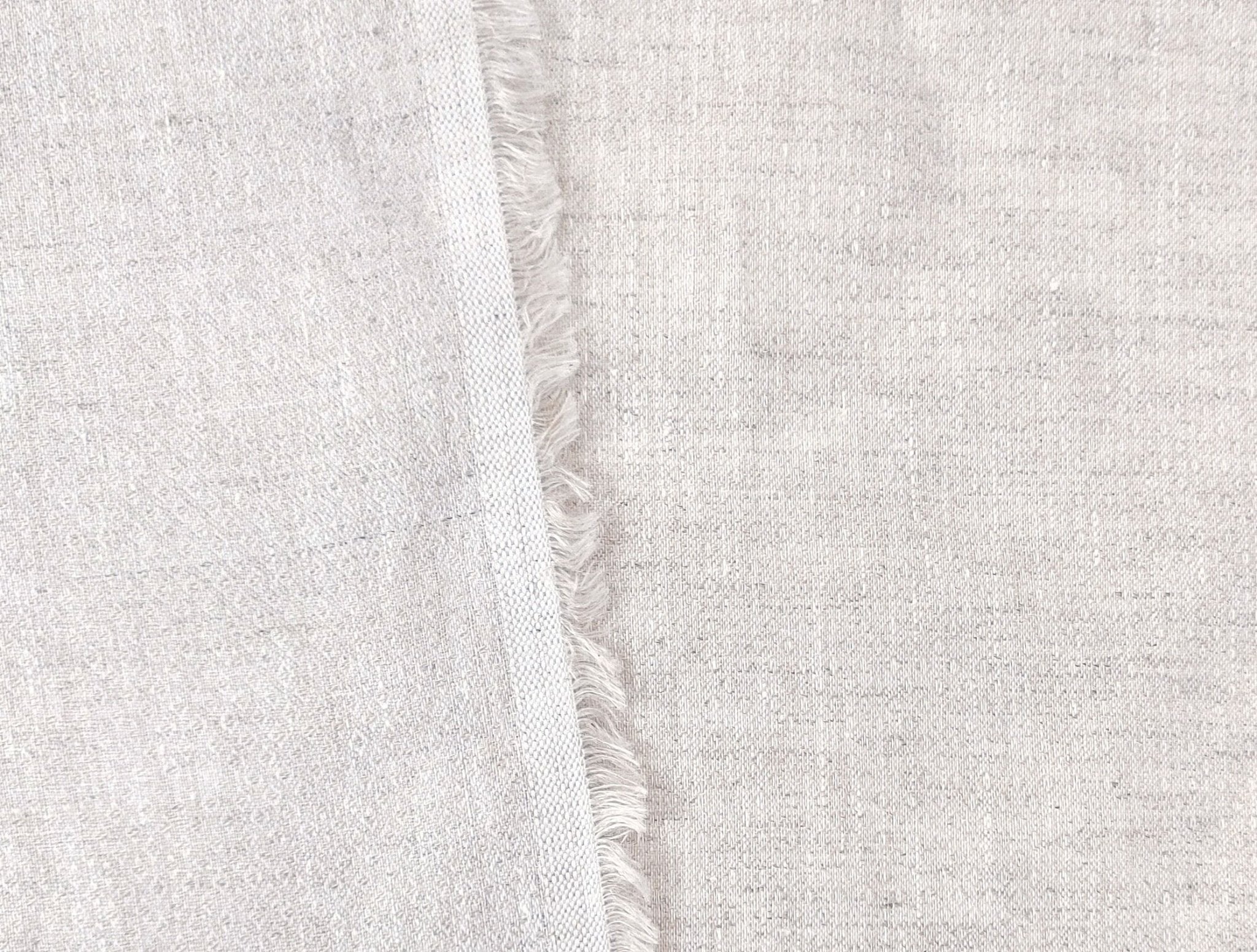 100% Linen Small Rhombus Jacquard Fabric in Light Natural Hue 4338 - The Linen Lab - Natural(Light)