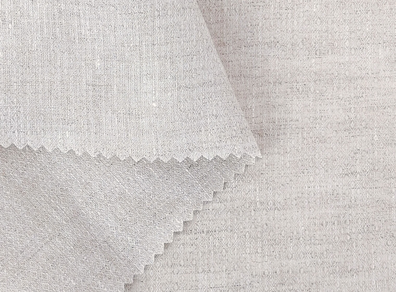 100% Linen Small Rhombus Jacquard Fabric in Light Natural Hue 4338 - The Linen Lab - Natural(Light)