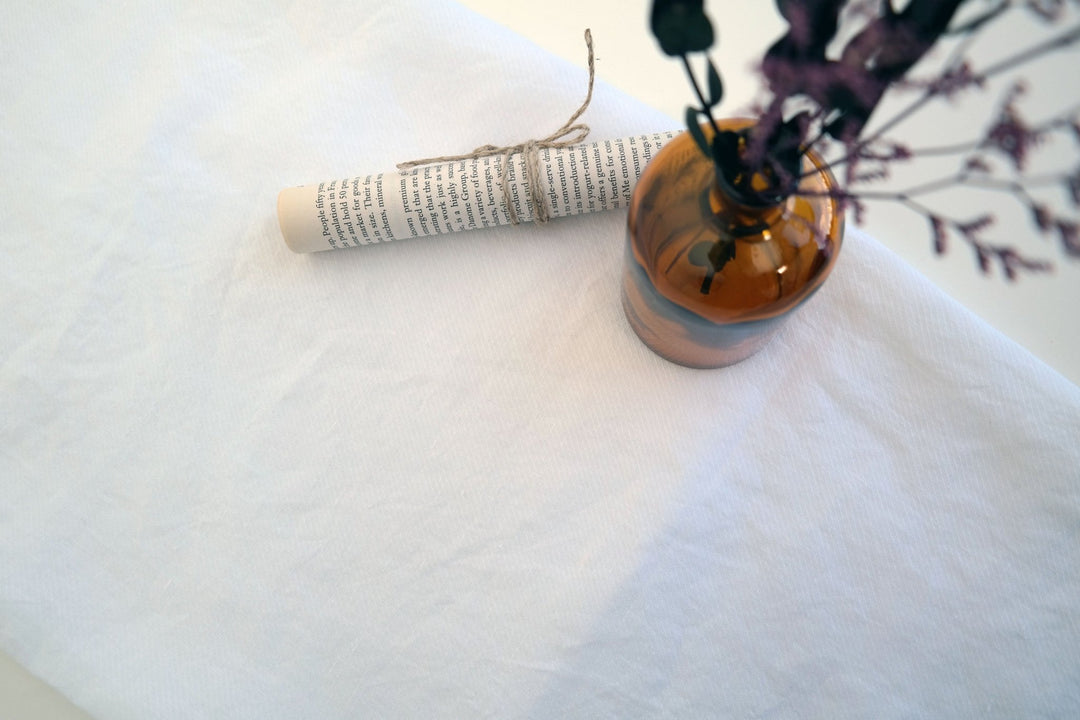 100% Linen White Twill Fabric 4879 - The Linen Lab - White 4879