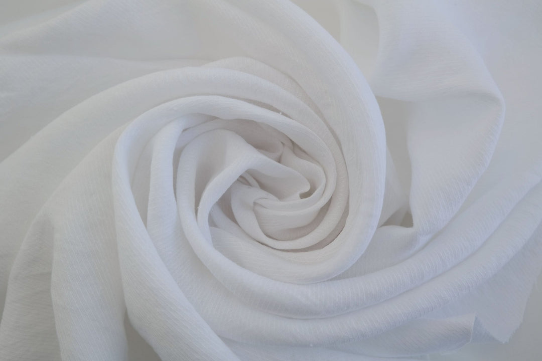 100% Linen White Twill Fabric 4879 - The Linen Lab - White 4879