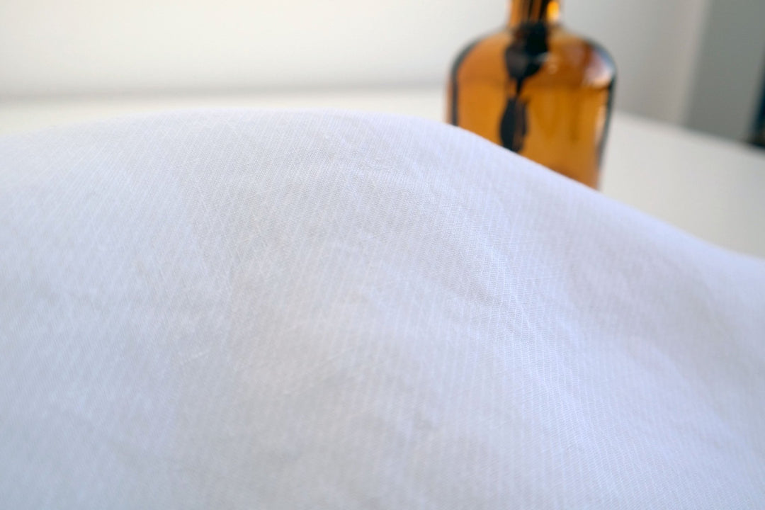 100% Linen White Twill Fabric 4879 - The Linen Lab - White 4879