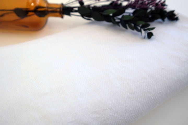 100% Linen White Twill Fabric 4879 - The Linen Lab - White 4879