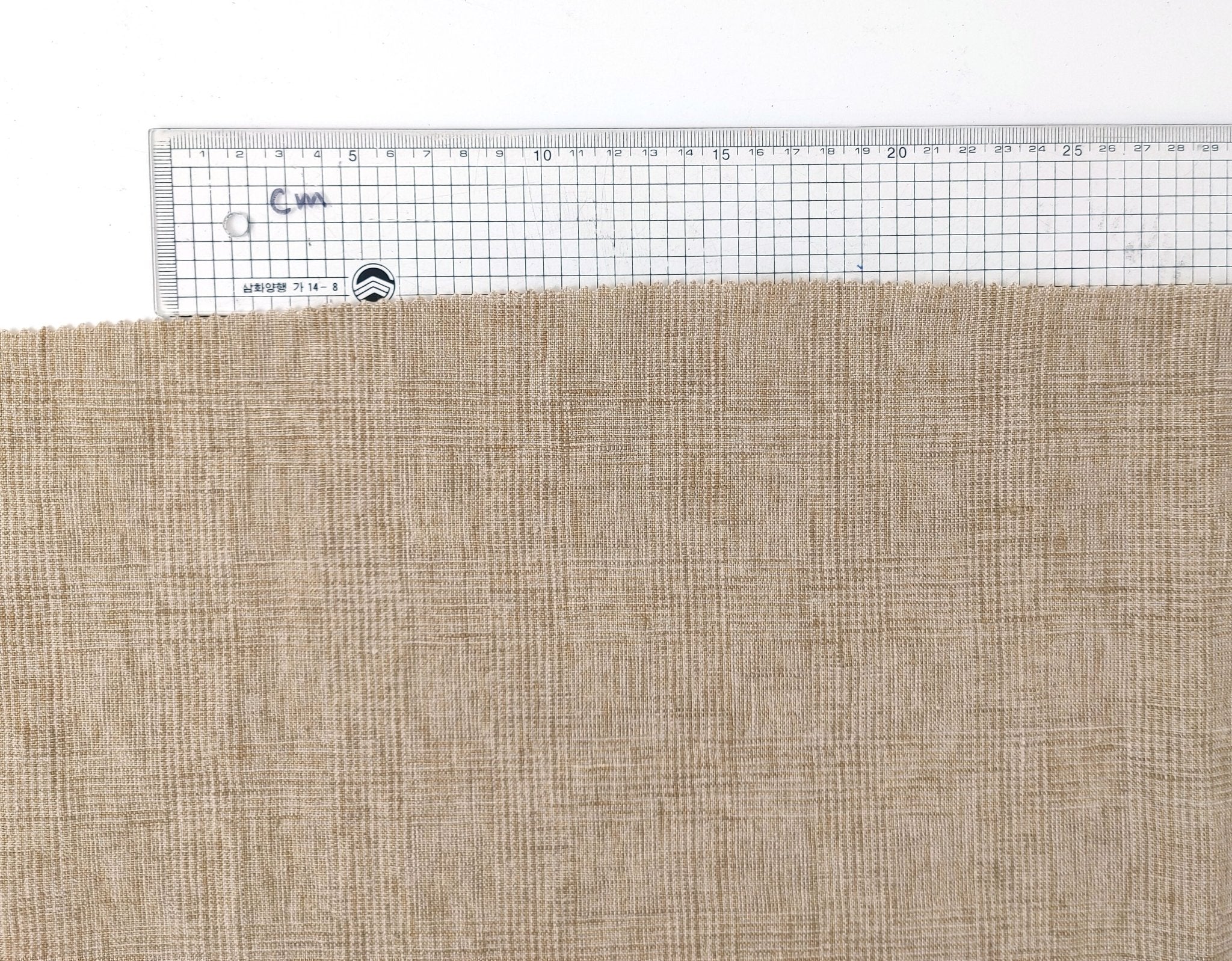 Beige Subtle Glen Plaid Fabric in 100% Linen, Medium-Heavy Weight 7375 - The Linen Lab - Beige