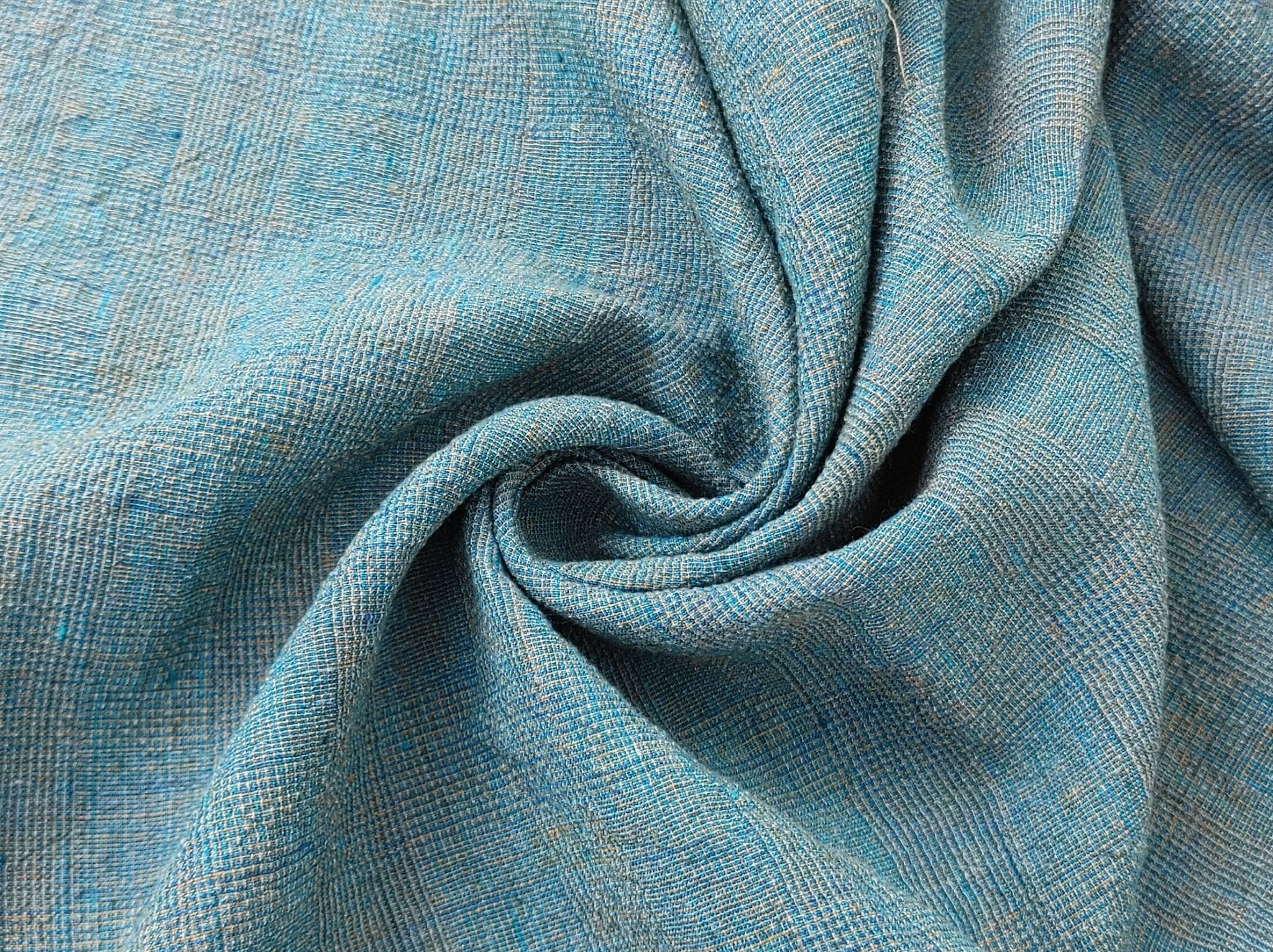 Blue and Green Symphony: A Melange Fusion of Linen and Polyester in Glen Plaid 7788 7789 - The Linen Lab - Green