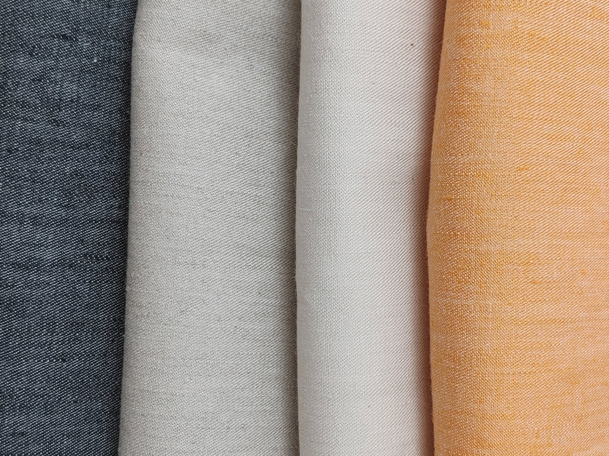 Chambray Linen Cotton Stretch Twill Fabric 3099 3248 3249 2234 - The Linen Lab - Orange