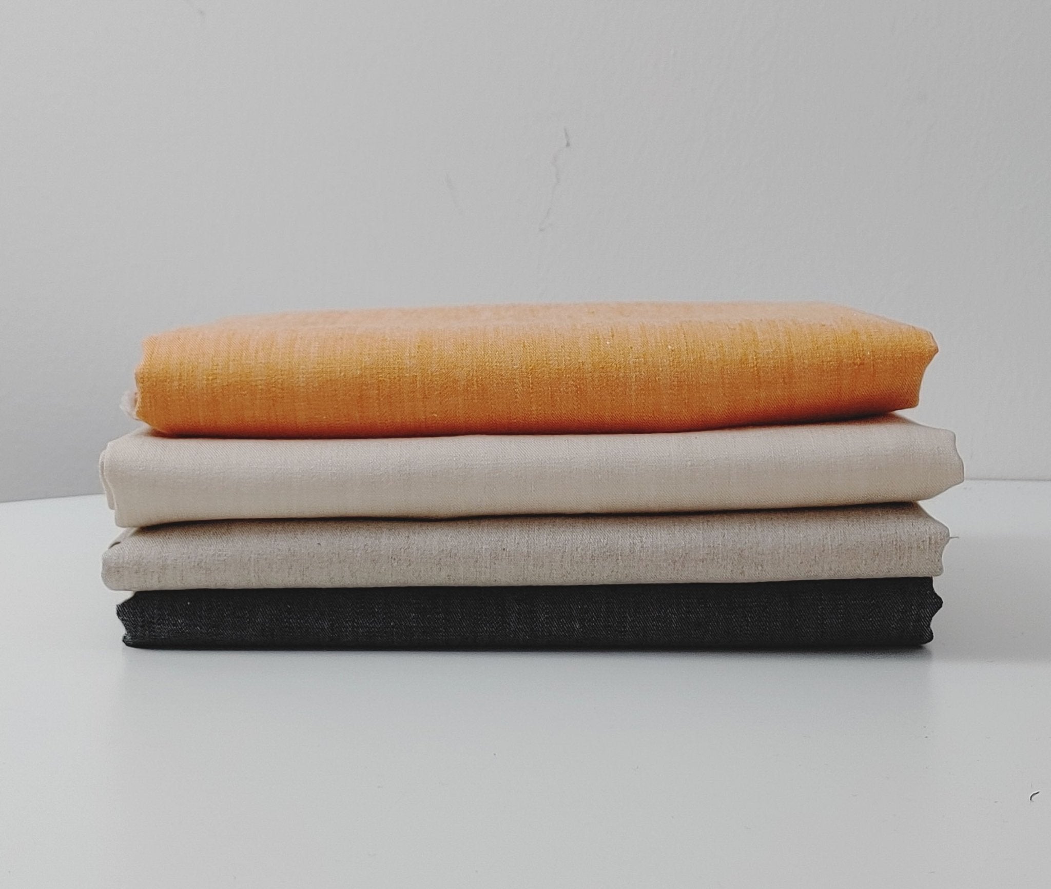 Chambray Linen Cotton Stretch Twill Fabric 3099 3248 3249 2234 - The Linen Lab - Orange