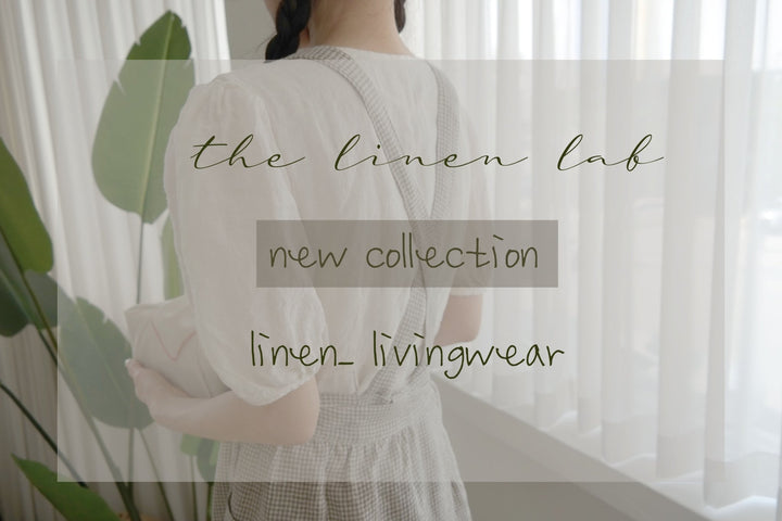 Linen Cross Back Apron with Small Gingham Check - The Linen Lab - Light Green