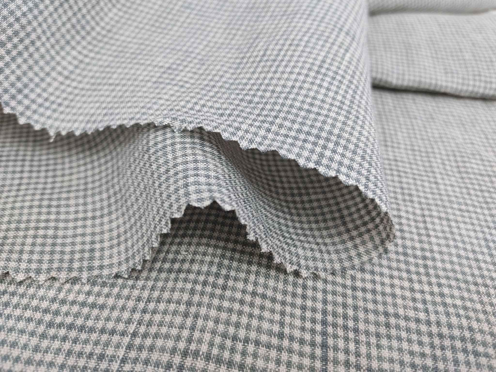 Classic Charm: 100% Linen Mini Gingham Check Fabric, Light Weight 6833 - The Linen Lab - Green